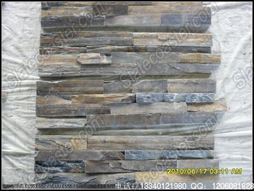 锈色板岩文化石毛边条 建筑装饰的自然美学